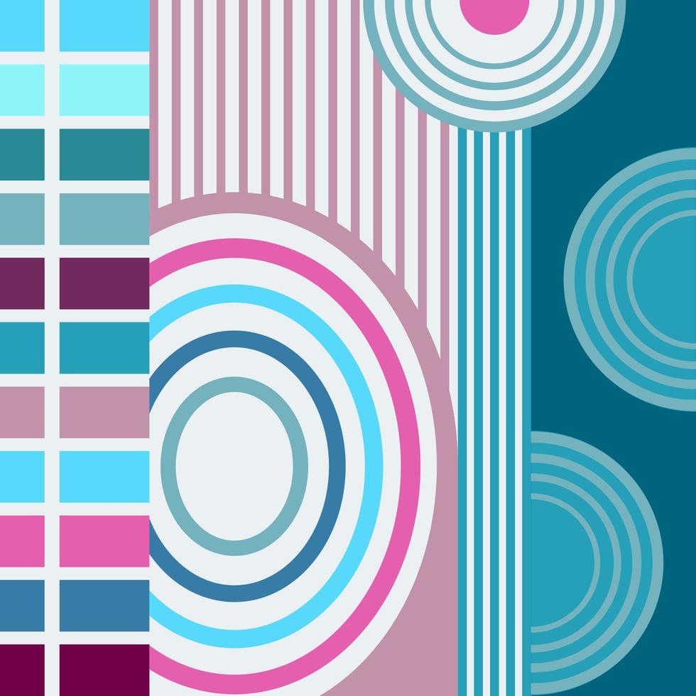 Blue Pink Contemporary Abstract Composition vector