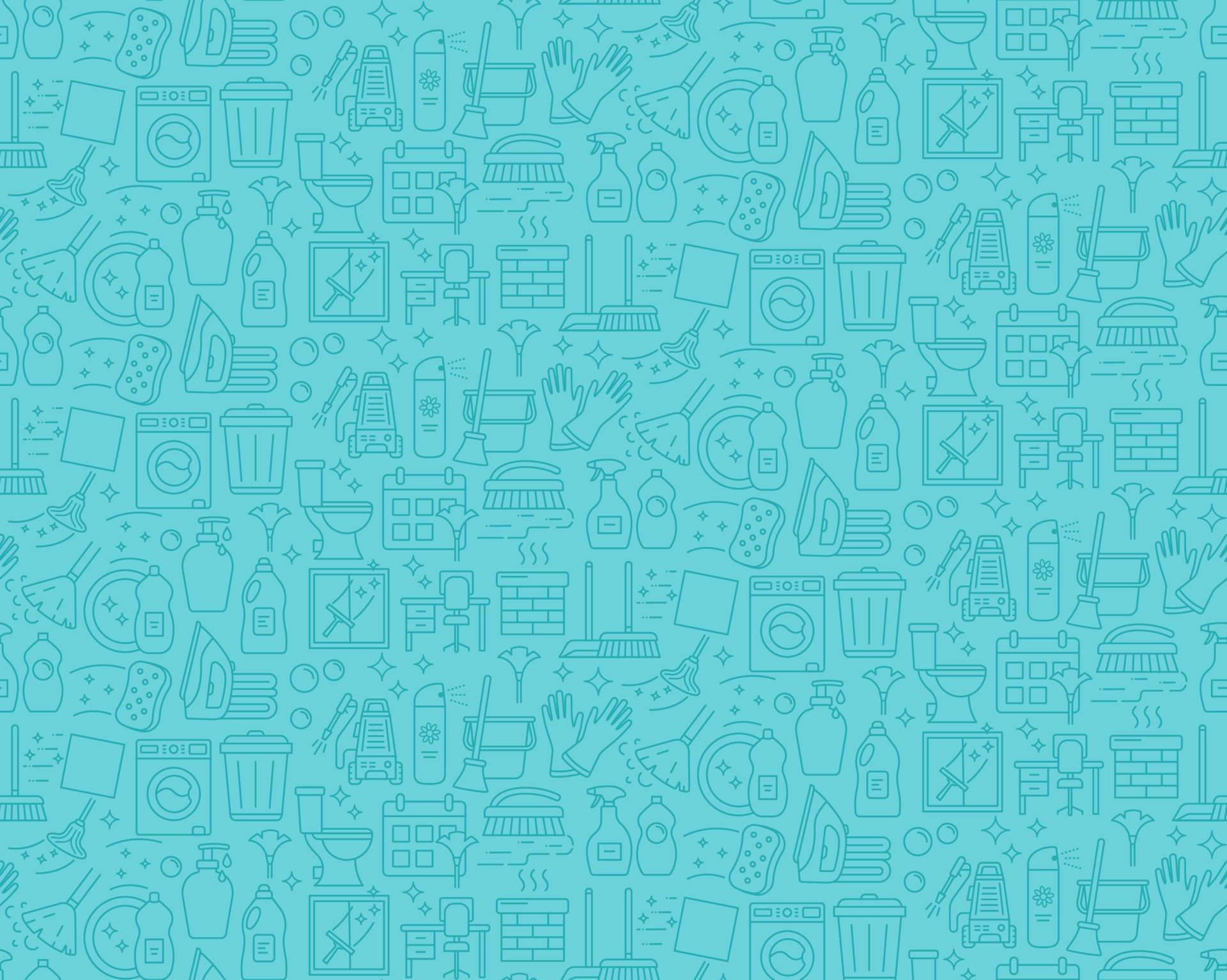 Cleaning service linear icons vector seamless pattern. Household
