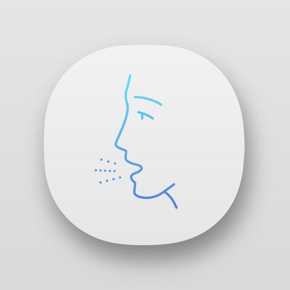 Allergy symptom app icon. Allergic disease. Hay fever. Respiratory disease. Asthma, rhinitis. Allergen influence. UI UX user interface. Web or mobile applications. Vector isolated illustrations