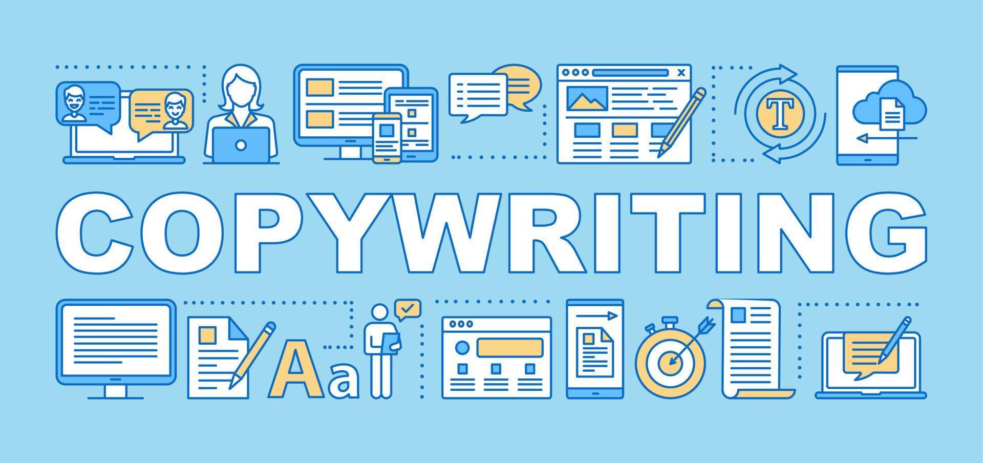 Copywriting word concepts banner. Contextual ads. Advertisement creation. Presentation, website. Isolated lettering typography idea with linear icons. Vector outline illustration