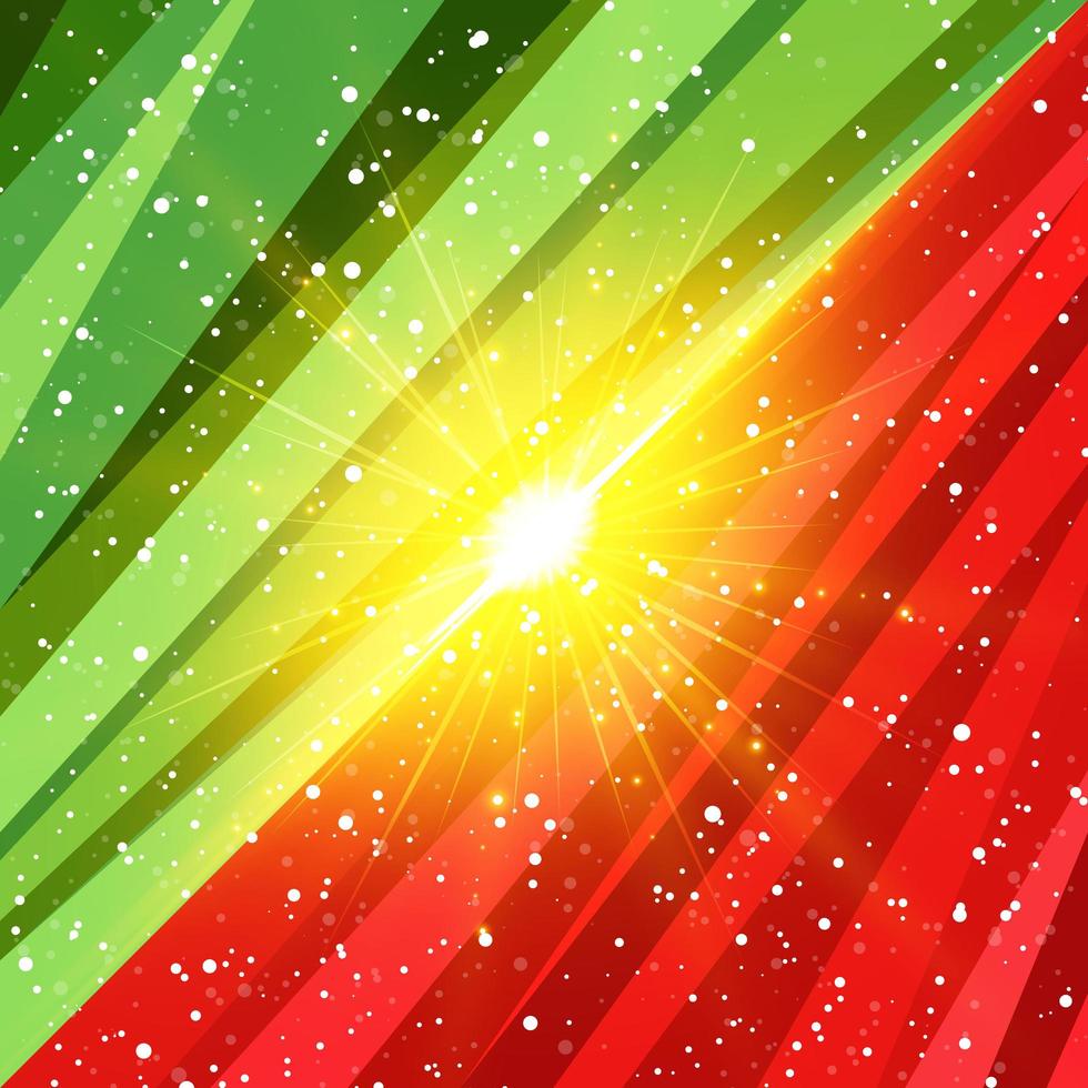 Ilustración de vacaciones de Navidad de forma abstracta y fondo de Navidad con color brillante, verde y rojo, vector