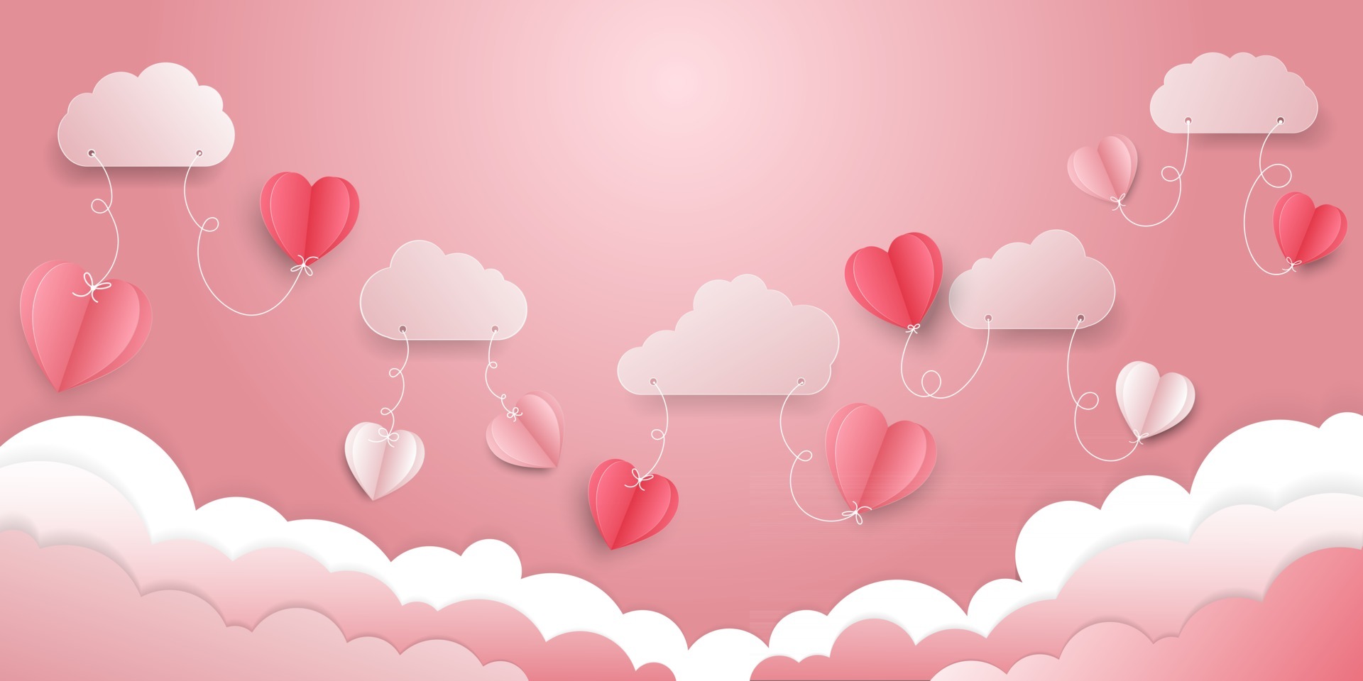 Vector illustration Valentine\'s day concept background, 3d red and ...