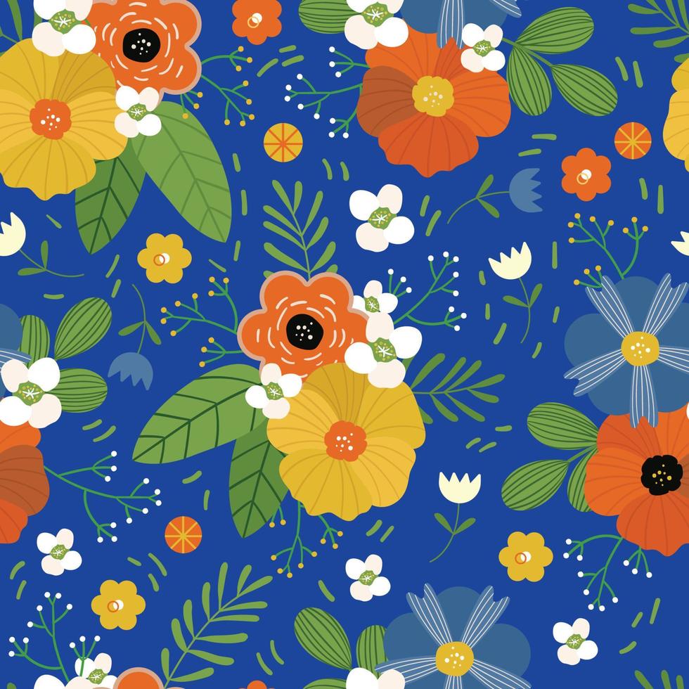 Spring Flower Seamless Pattern vector