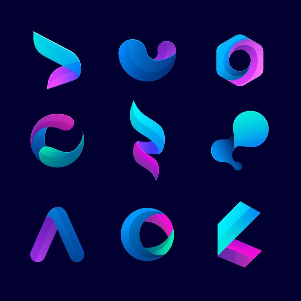 colección de elementos de logotipo abstracto vector