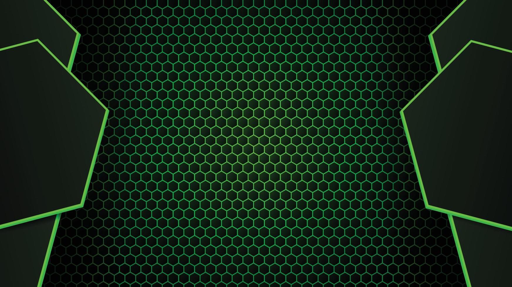 Hexagon Abstract Green neon Background vector