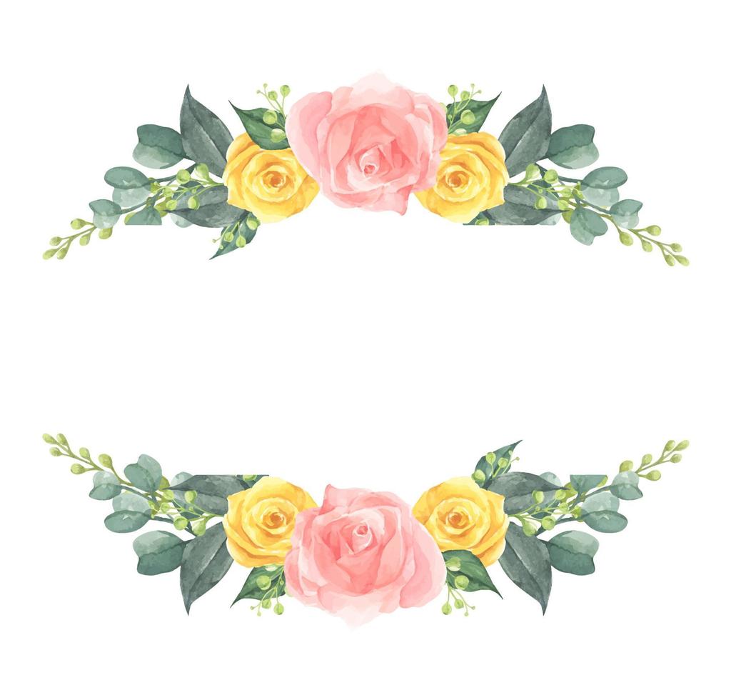 Set of floral branch. Wedding concept with flowers. Watercolor illustration. vector