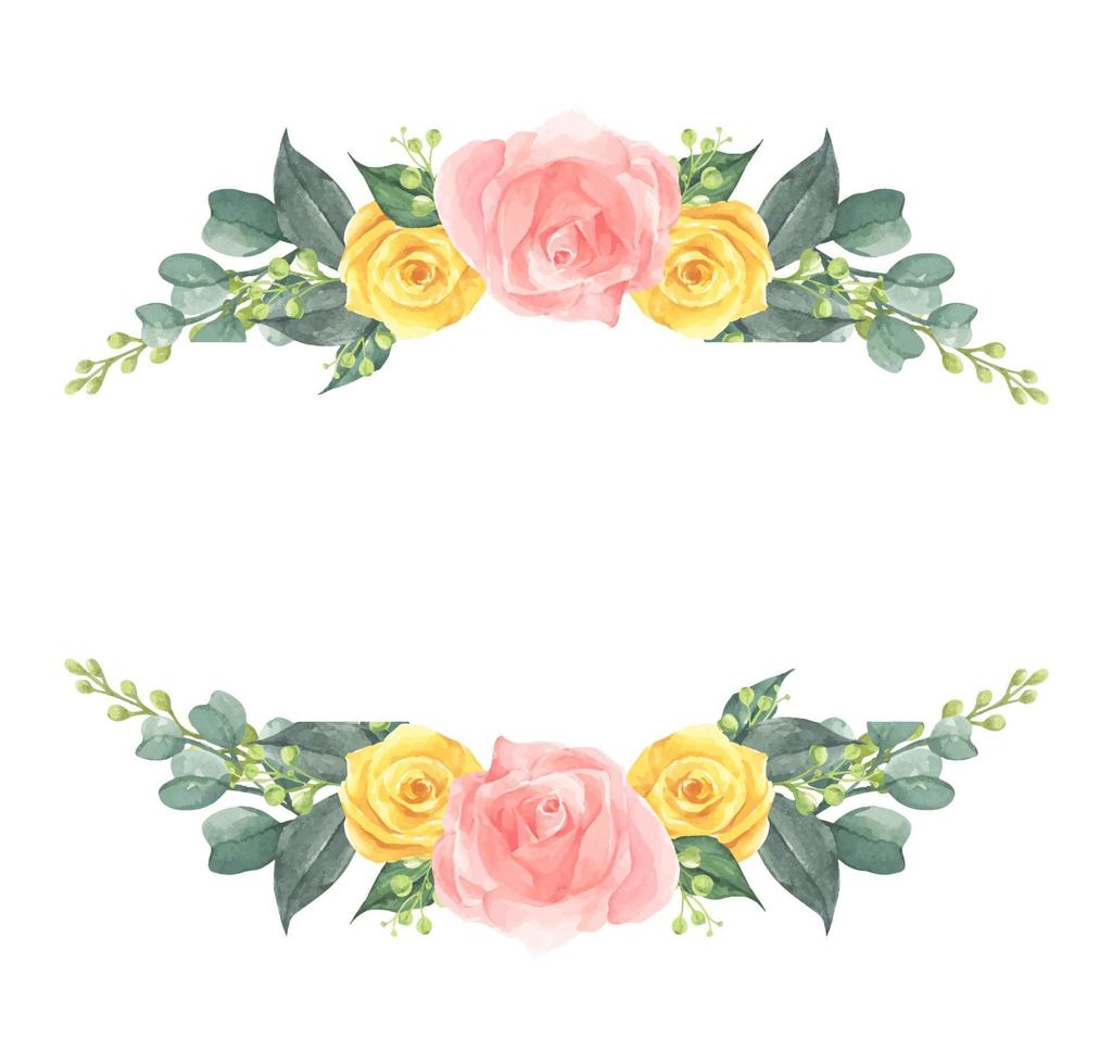 conjunto de rama floral. concepto de boda con flores. ilustración acuarela. vector