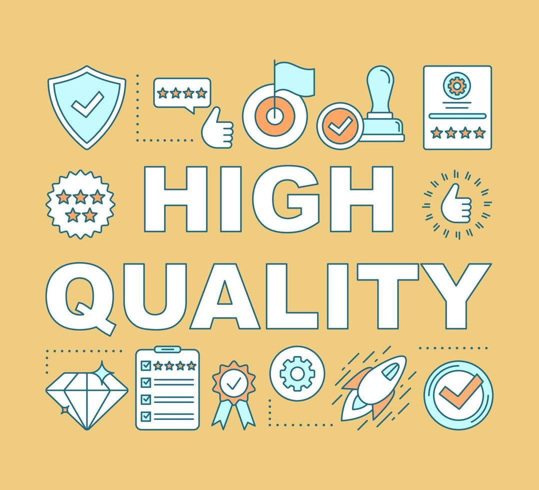 High quality word concepts banner. Award medal. Product ranking. Top rating list. Presentation, website. Isolated lettering typography idea with linear icons. Vector outline illustration