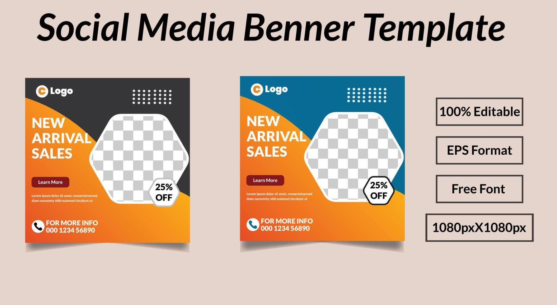 sale social media post template free vector