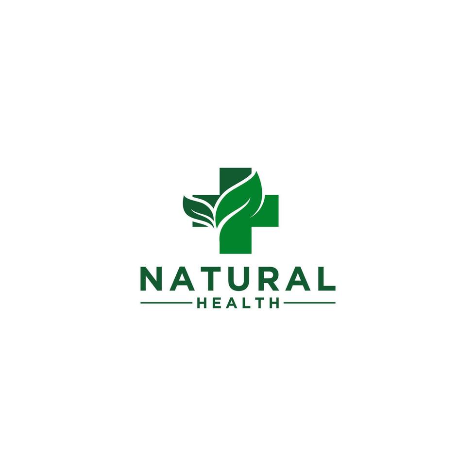natural health logo template in white background vector