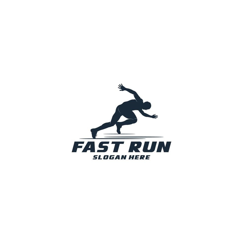 Ilustración del logo de un corredor que corre muy rápido. vector