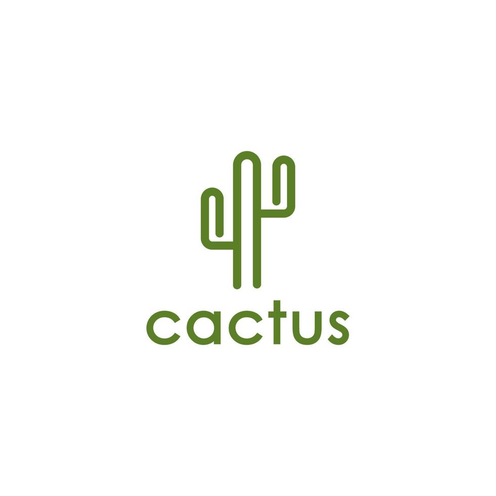 simple cactus logo that is easy to recognize and remember vector