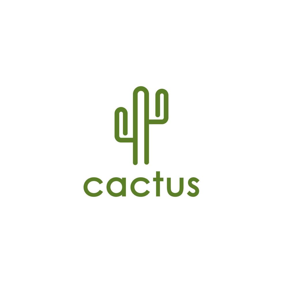 logotipo de cactus simple que es fácil de reconocer y recordar vector