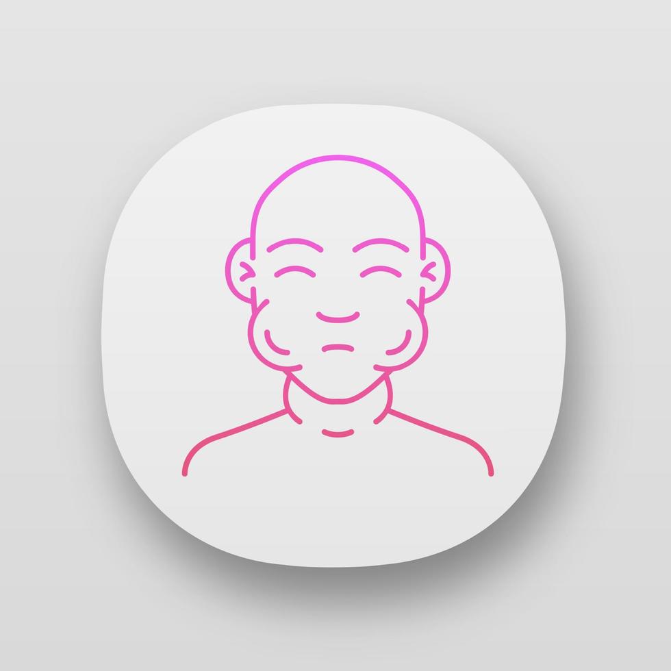Face swelling app icon. Anaphylaxis, allergy. Peanut severe allergic reaction. UI UX user interface. Mumps contagious disease. Web or mobile application. Vector isolated illustration