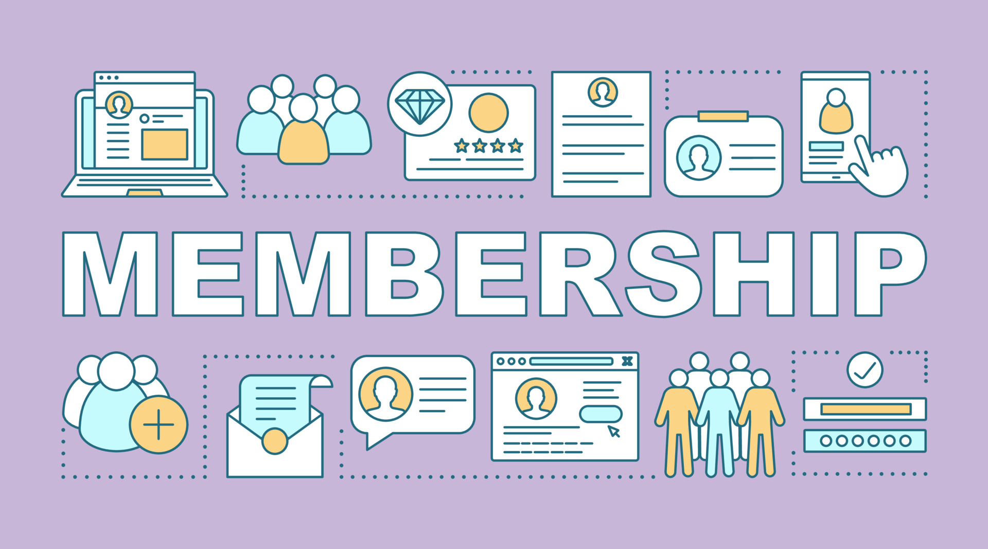 Membership word concepts banner Customer data Website registration