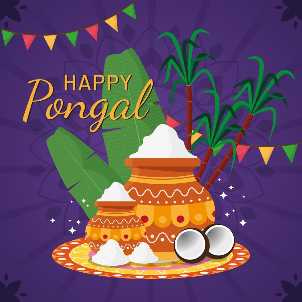 colorido fondo pongal feliz vector