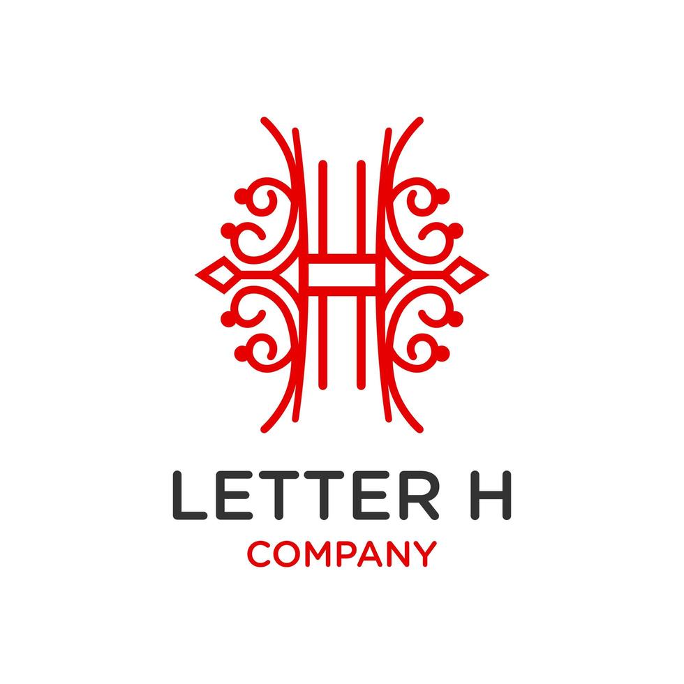 vintage logo design letter H vector