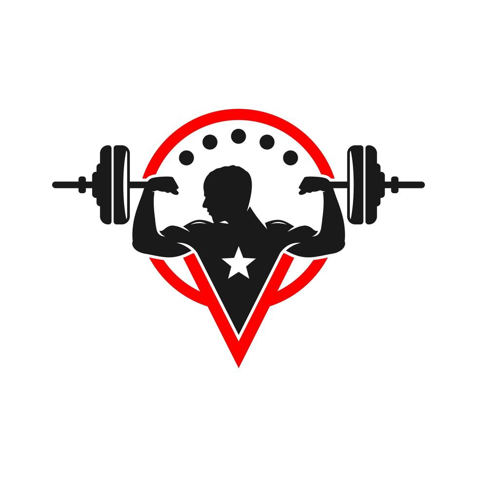 diseño de logotipo de deportes de levantamiento de pesas vector