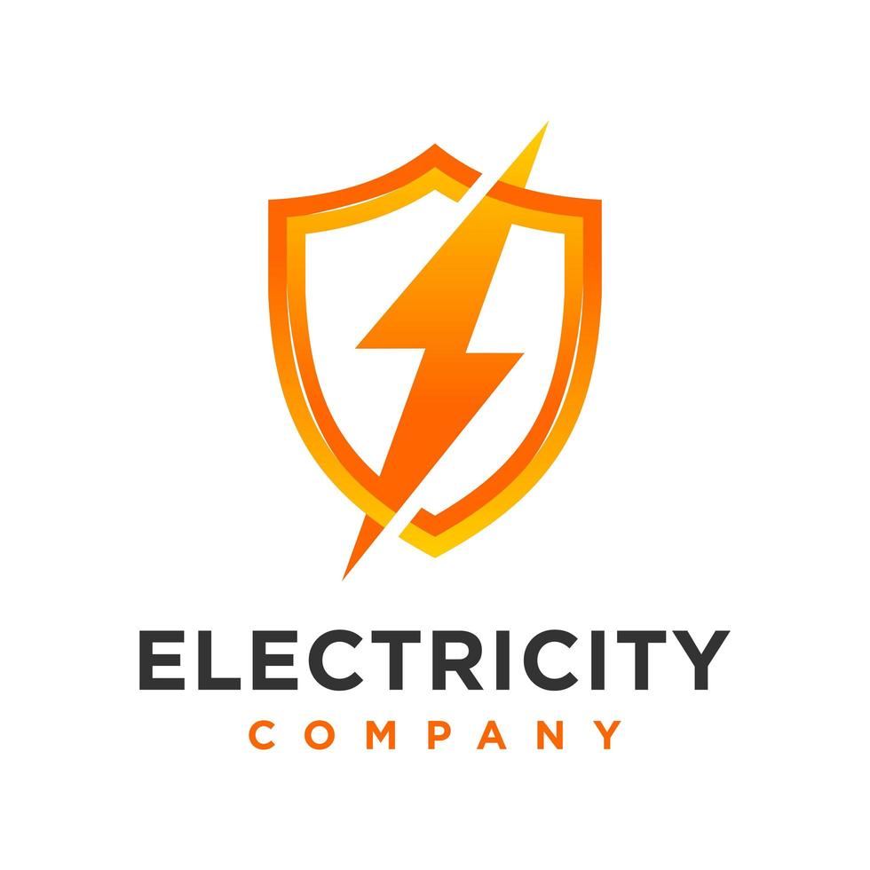 escudo electrico logo industrial vector