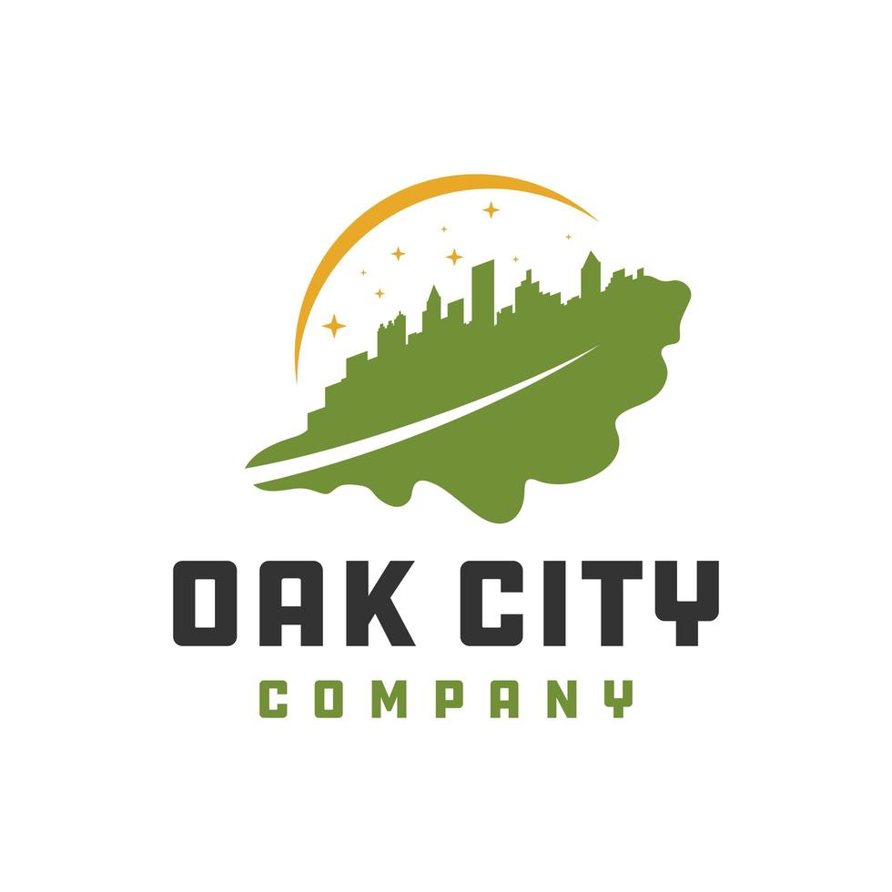 oak leaf city logo vector