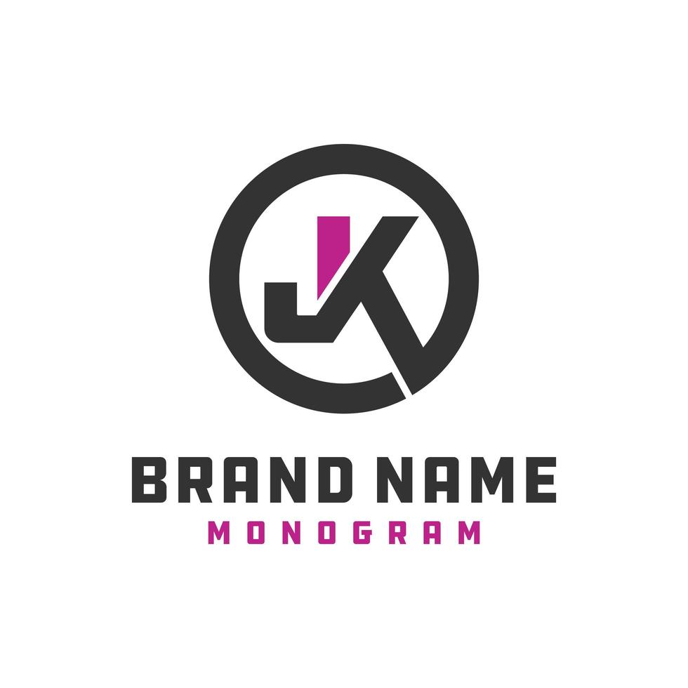 monogram logo design letter JK vector