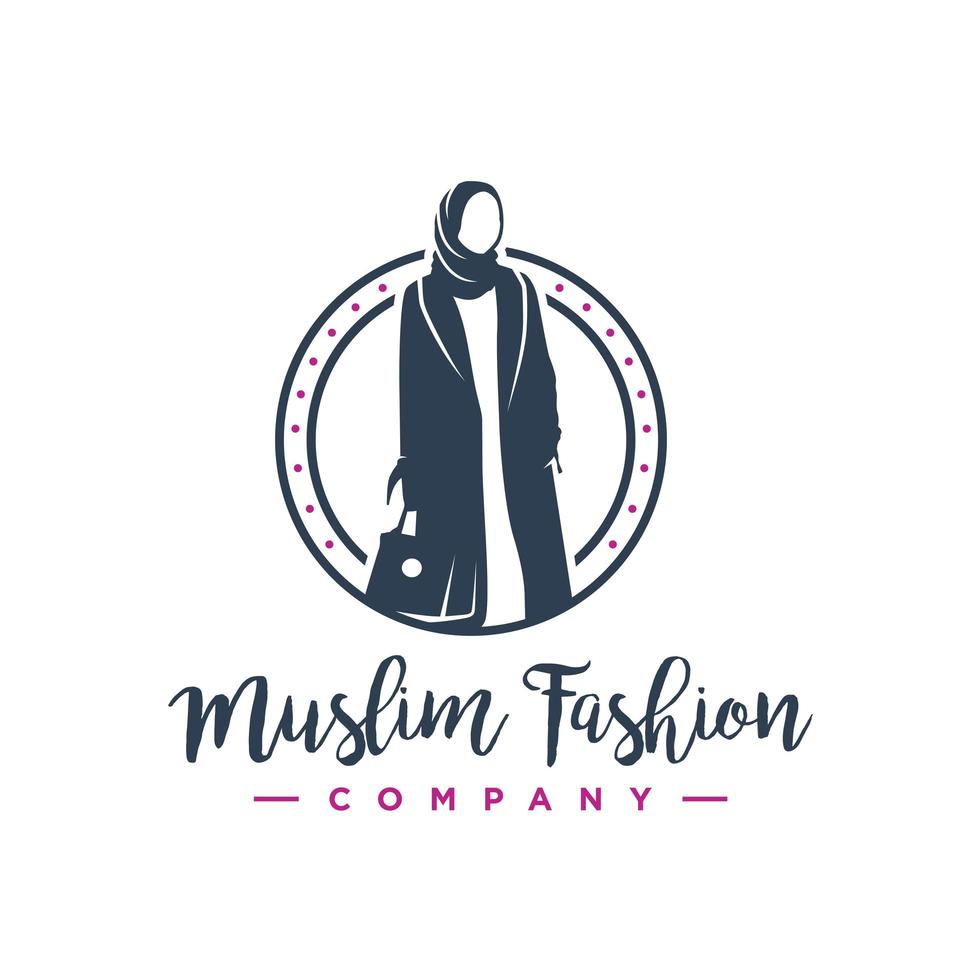 hijab fashion logo design vector