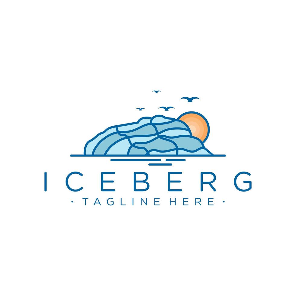 diseño de logotipo de iceberg vector