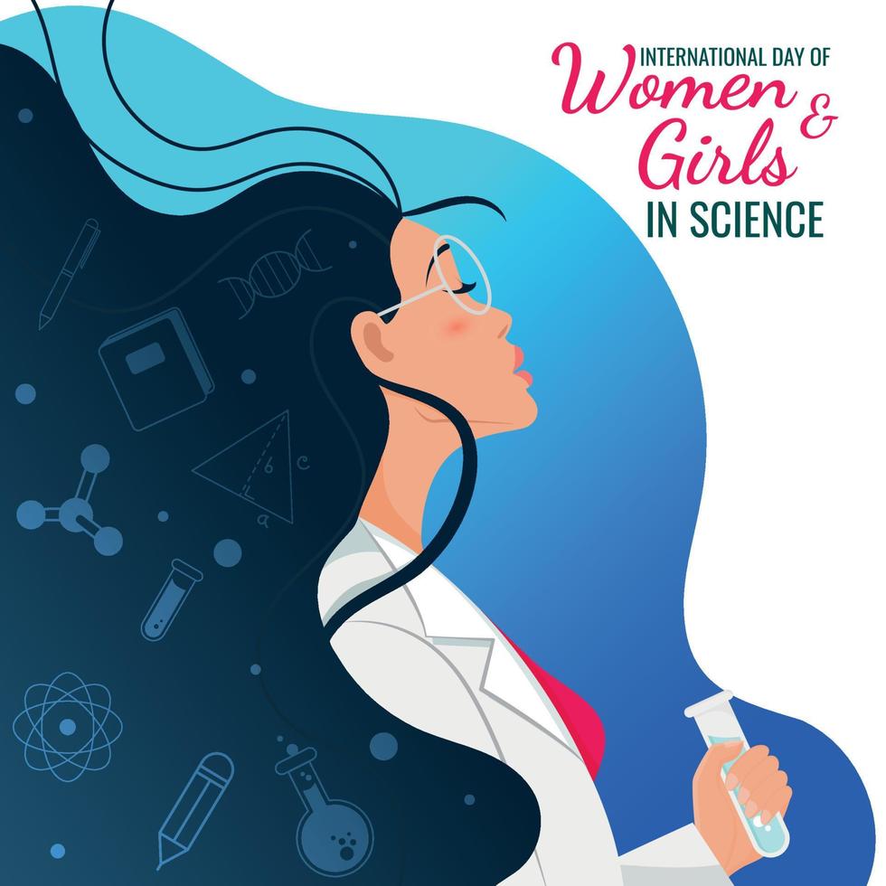 Beautiful Female Scientist Concept vector