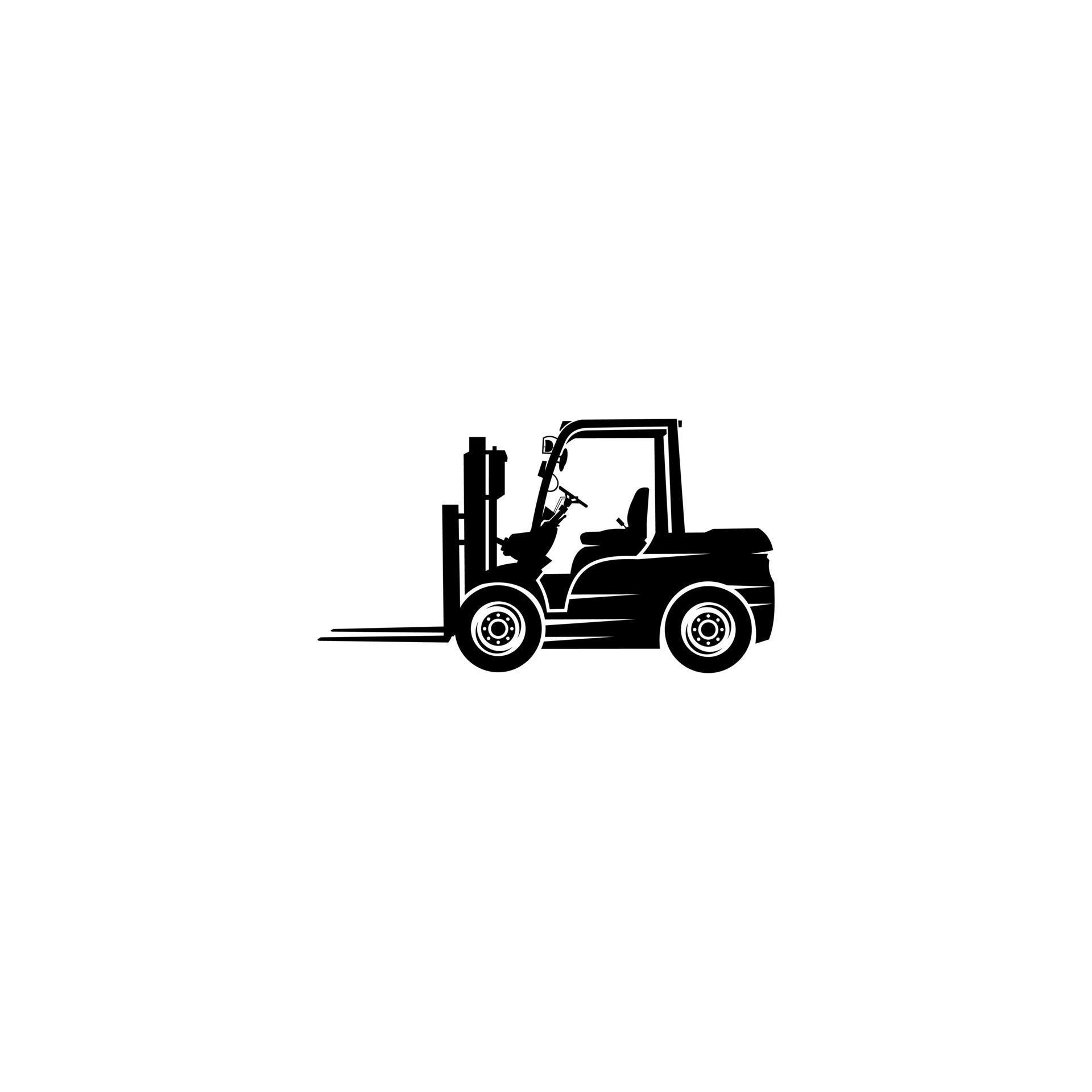 Forklift logo vector design. Awesome a with forkliff logo. A with