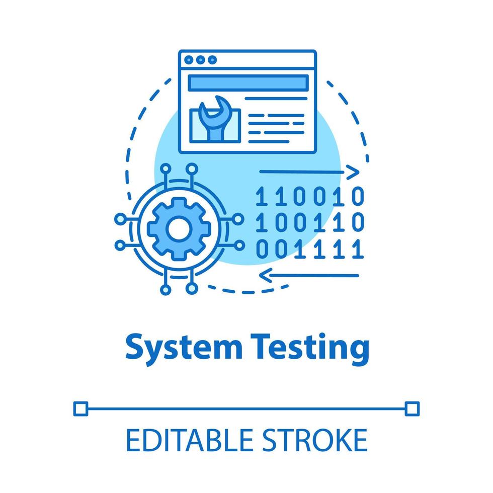 System testing turquoise concept icon. Software development stage idea thin line illustration. App perfomance verification. IT project managment. Vector isolated outline drawing. Editable stroke