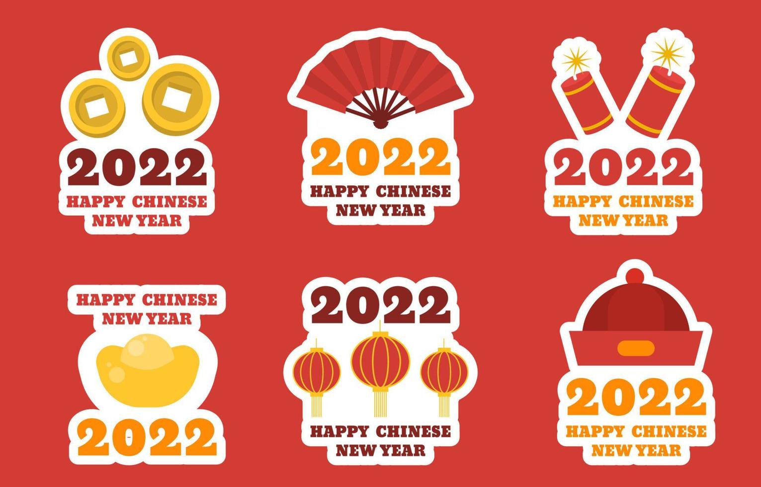 Chinese New Year 2022 Sticker Collection vector