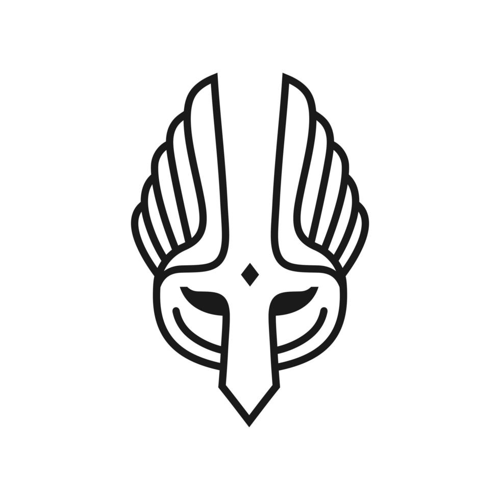 mask and wing outline design vector