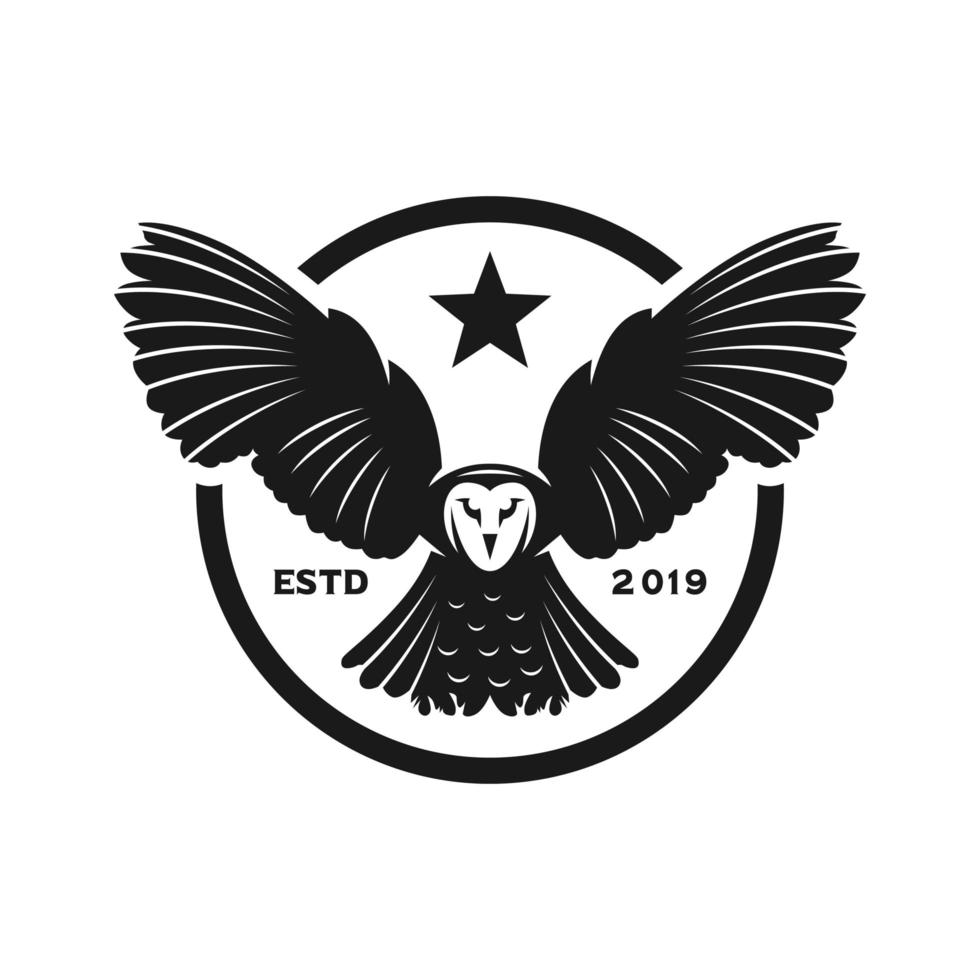 owl logo design with circles vector