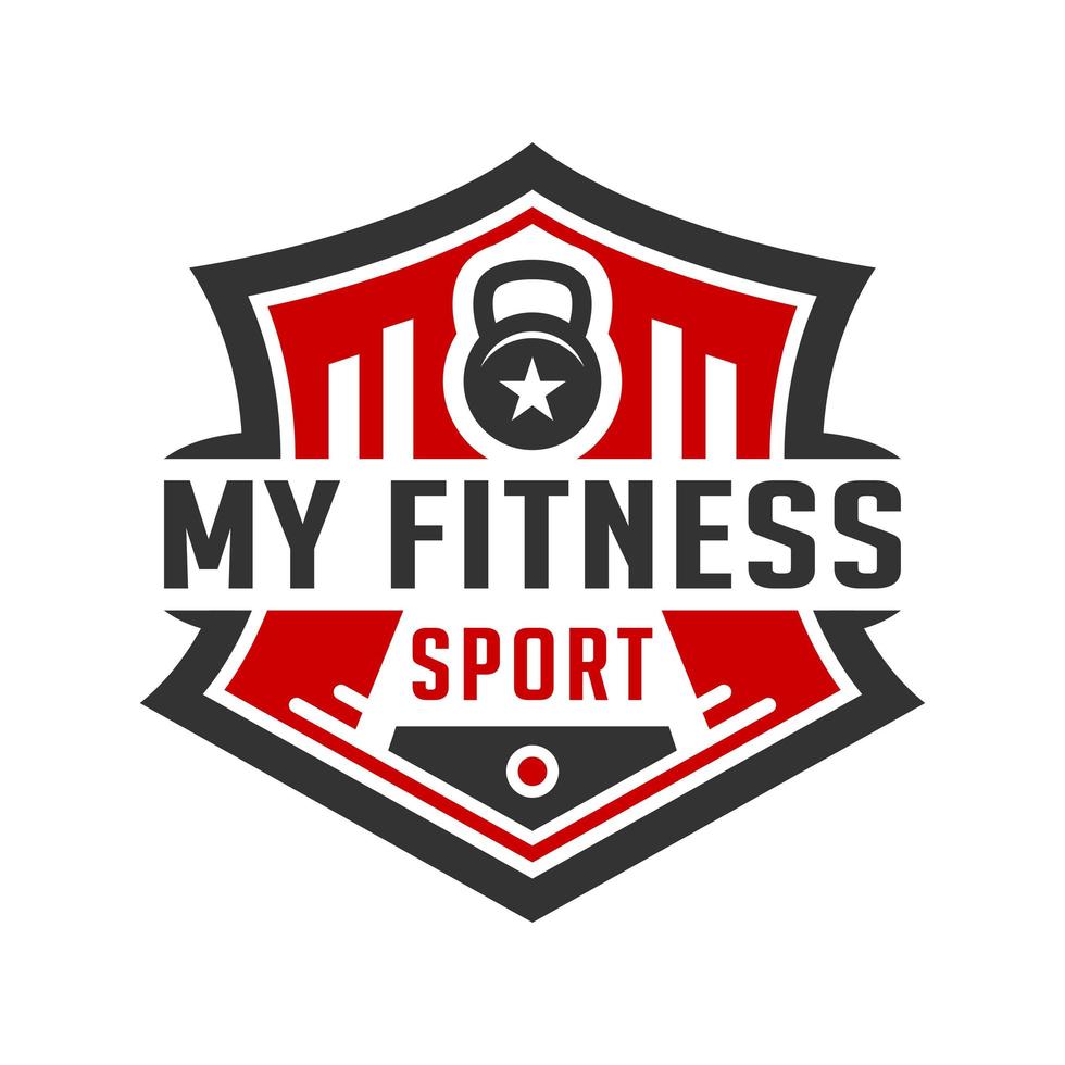 Vintage logo design or retro sports and fitness shield vector
