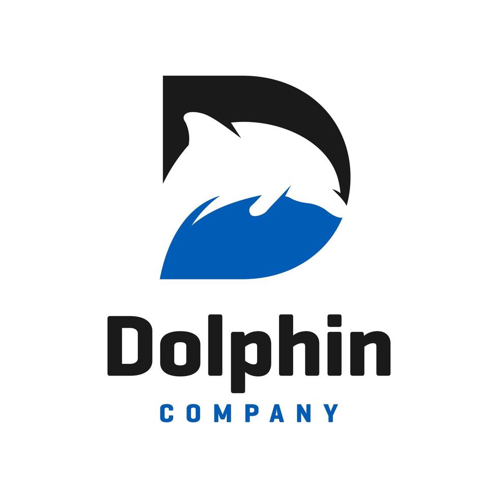 diseño de logo de delfines vector