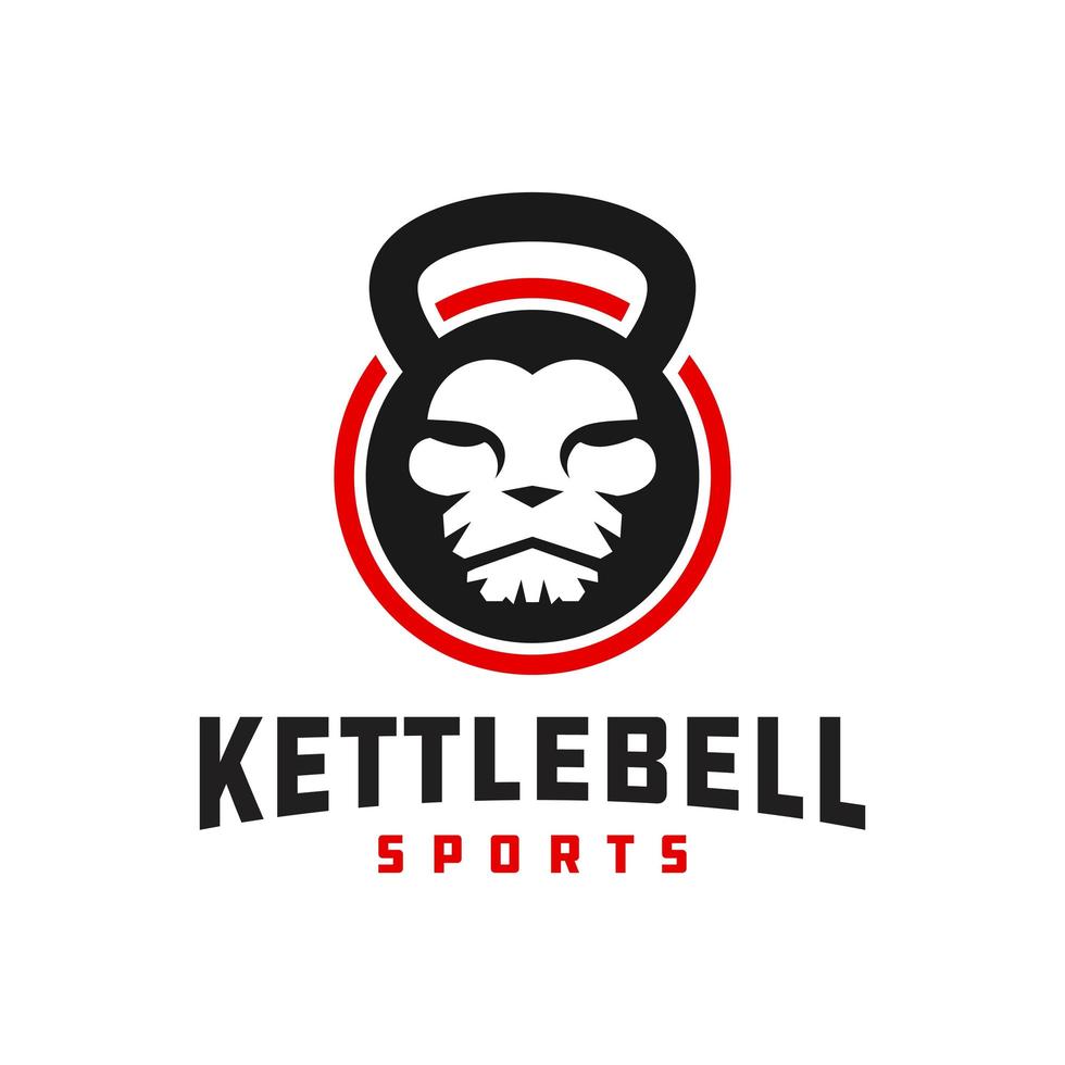 logotipo de vector de kettlebell de león