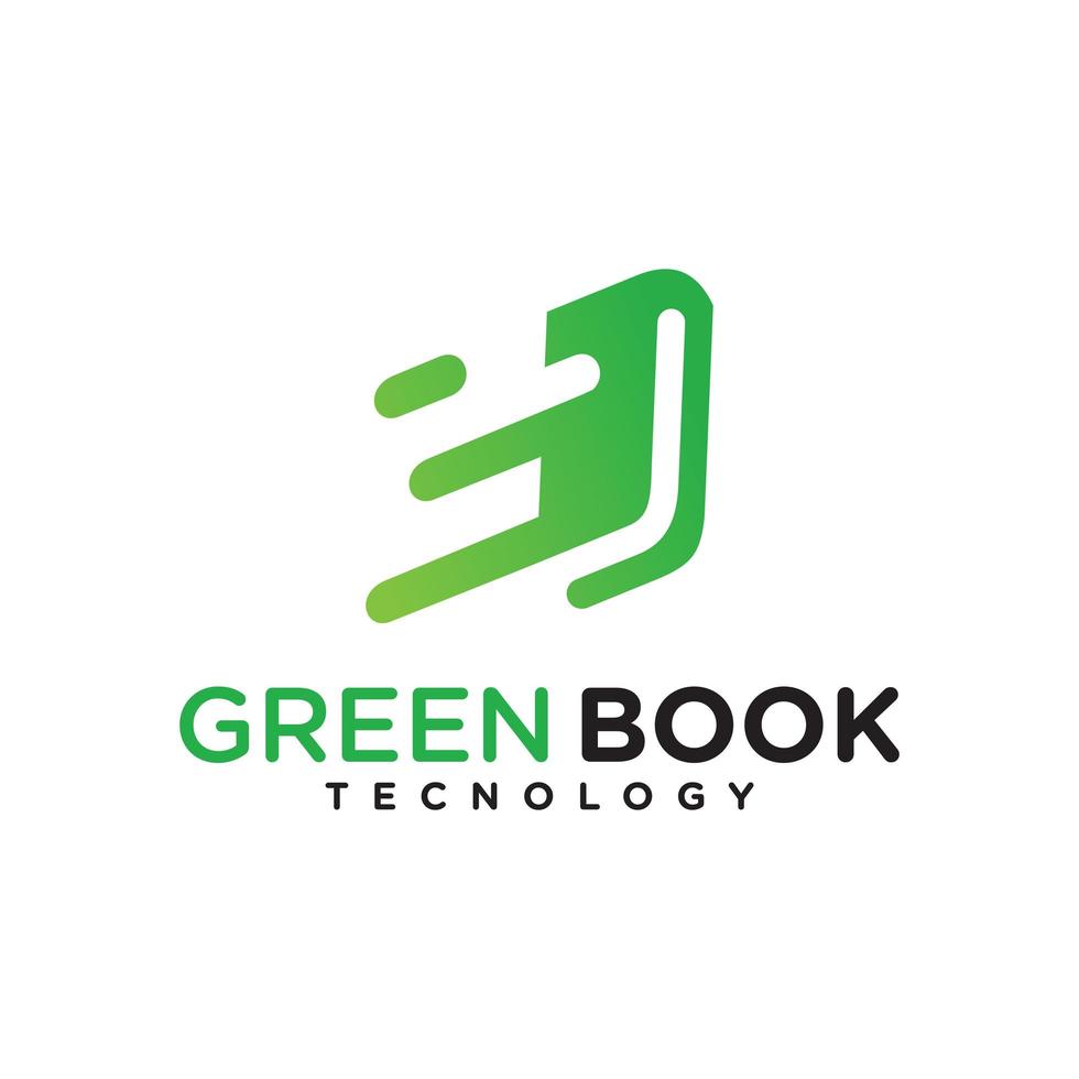 Green book technology logo vector