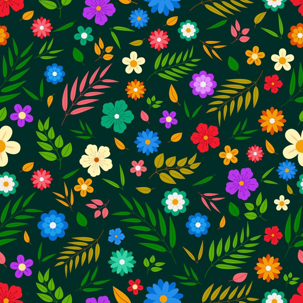 Leaves And Blooming Flower In Spring Season vector