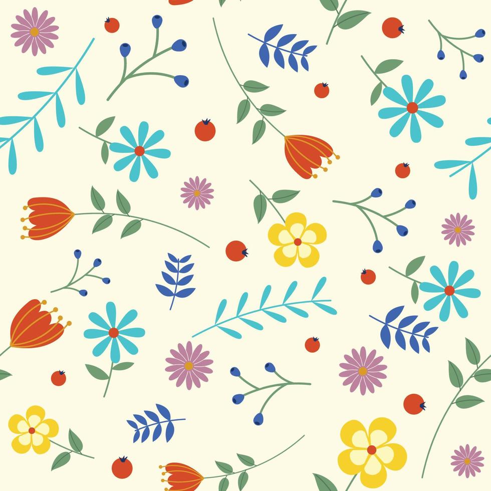 Spring Floral Seamless Pattern vector