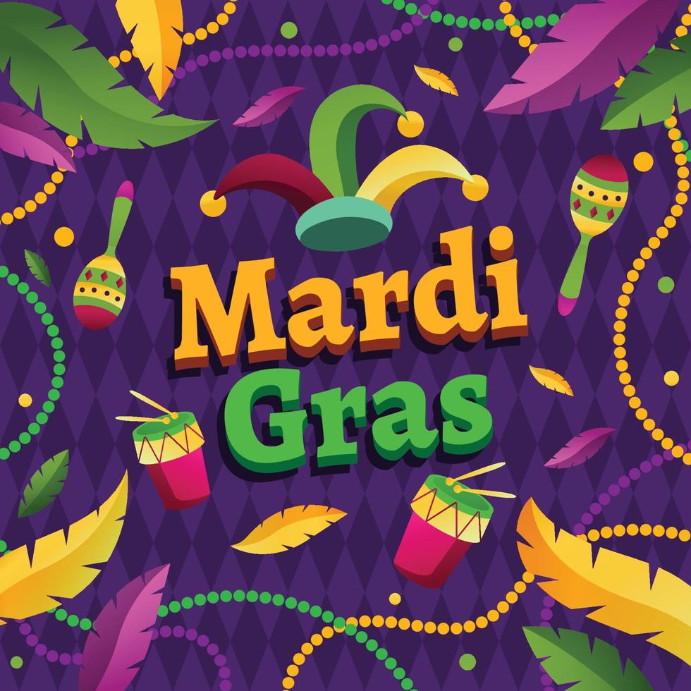 fondo del festival de mardi gras vector