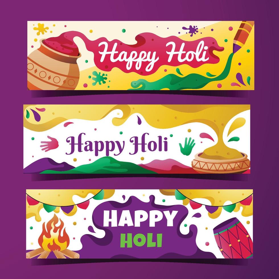 Happy Holi Banner Template vector