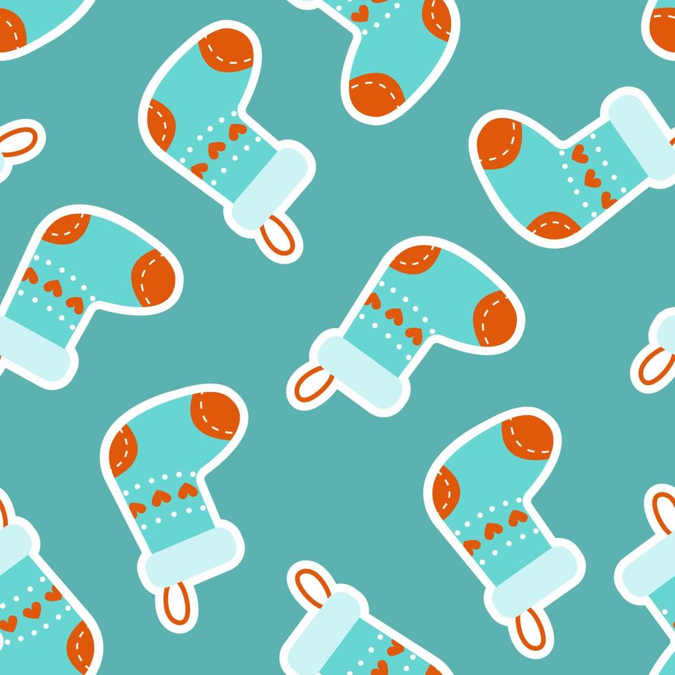 Christmas and New Year seamless pattern vector