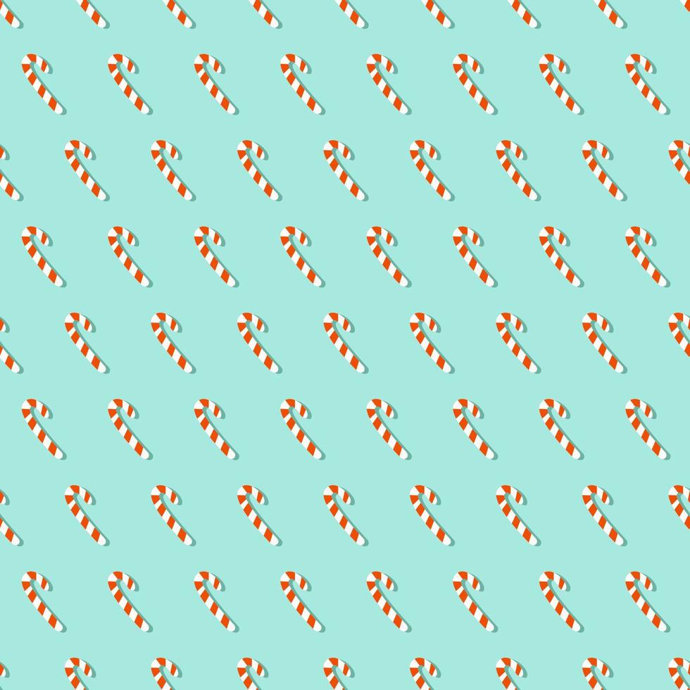 Christmas and New Year candy pattern on turquoise background vector