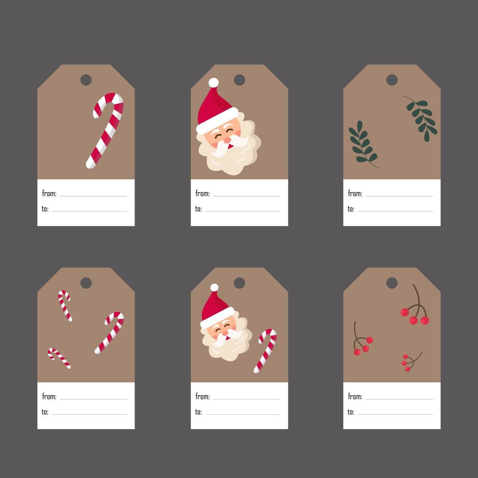 Set of Christmas and New Year sale tags and labels vector