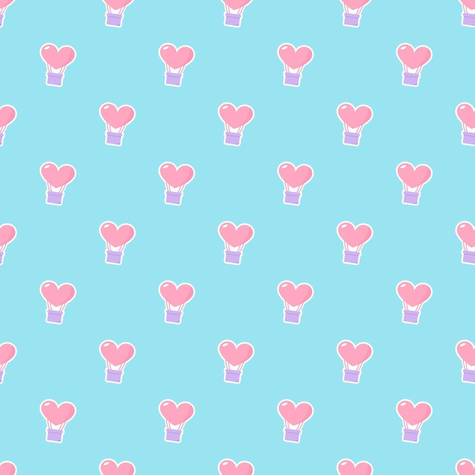 Seamless pattern with cute balloons on blue background vector