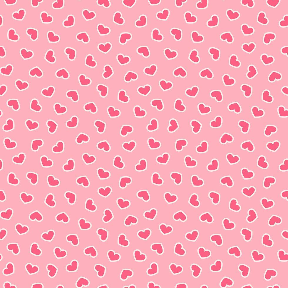 Seamless pattern Valentine's Day with pink hearts vector