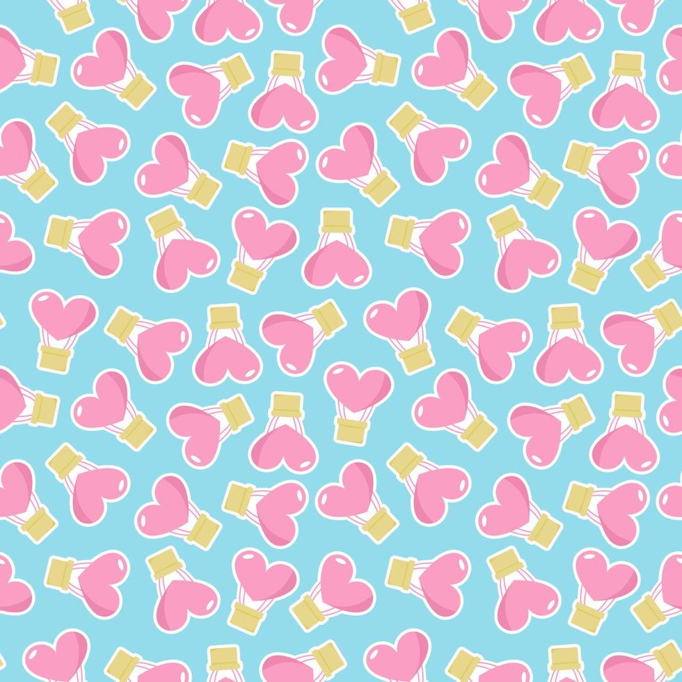 Seamless pattern with cute balloons on blue background vector