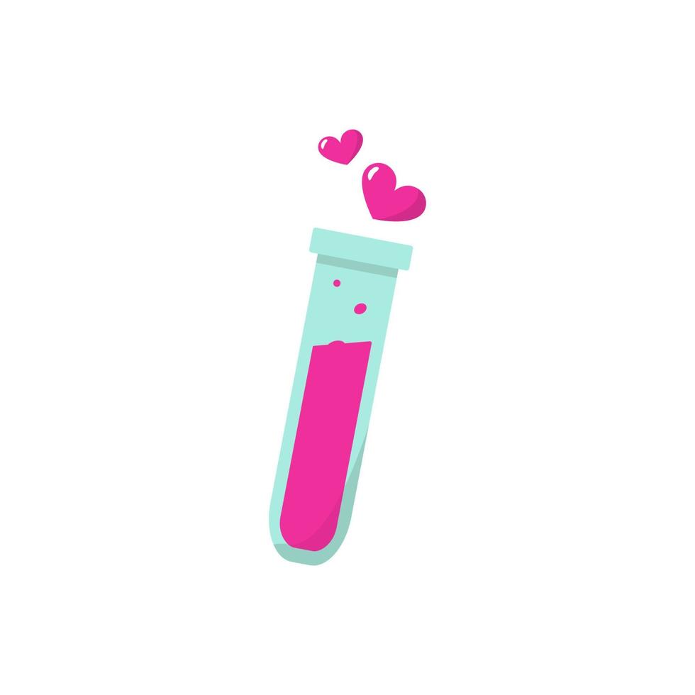 Cute bottle love potion and flask of magic elixir vector