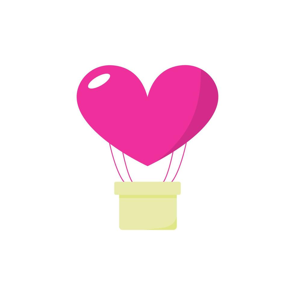 valentines day heart shaped balloon pink vector icon