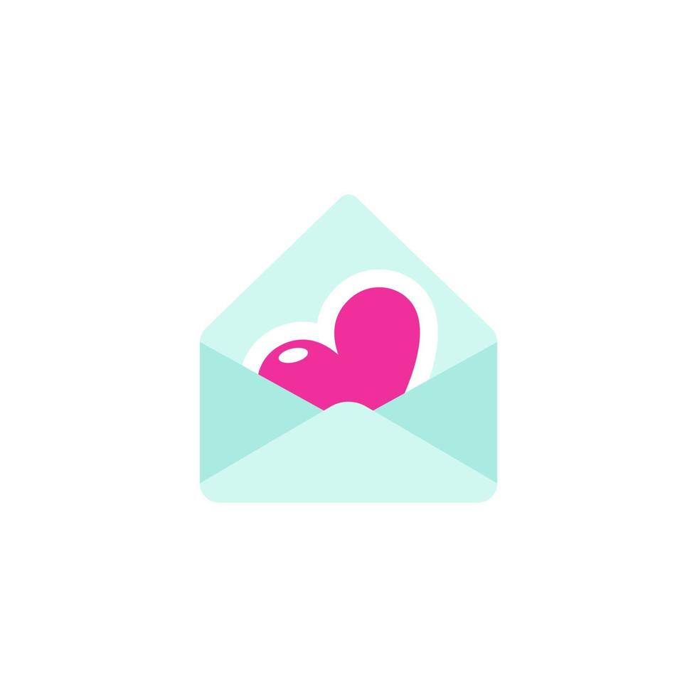 Valentine's day post card and envelope with heartsvector illustration vector